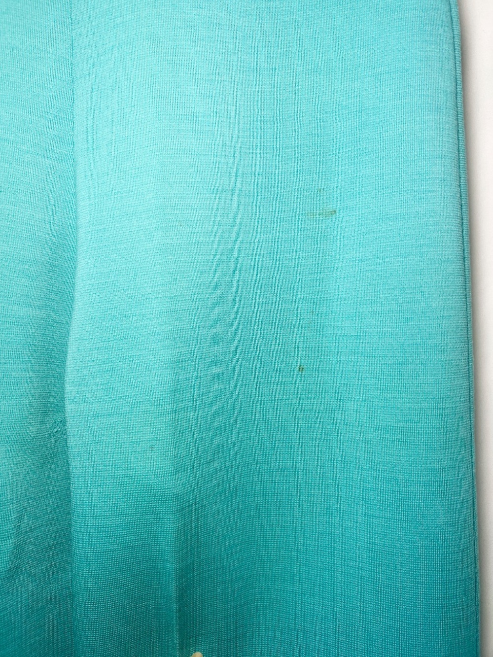 1970s French jumpsuit turquoise zippered wool one piece  small - Picture 14 of 15
